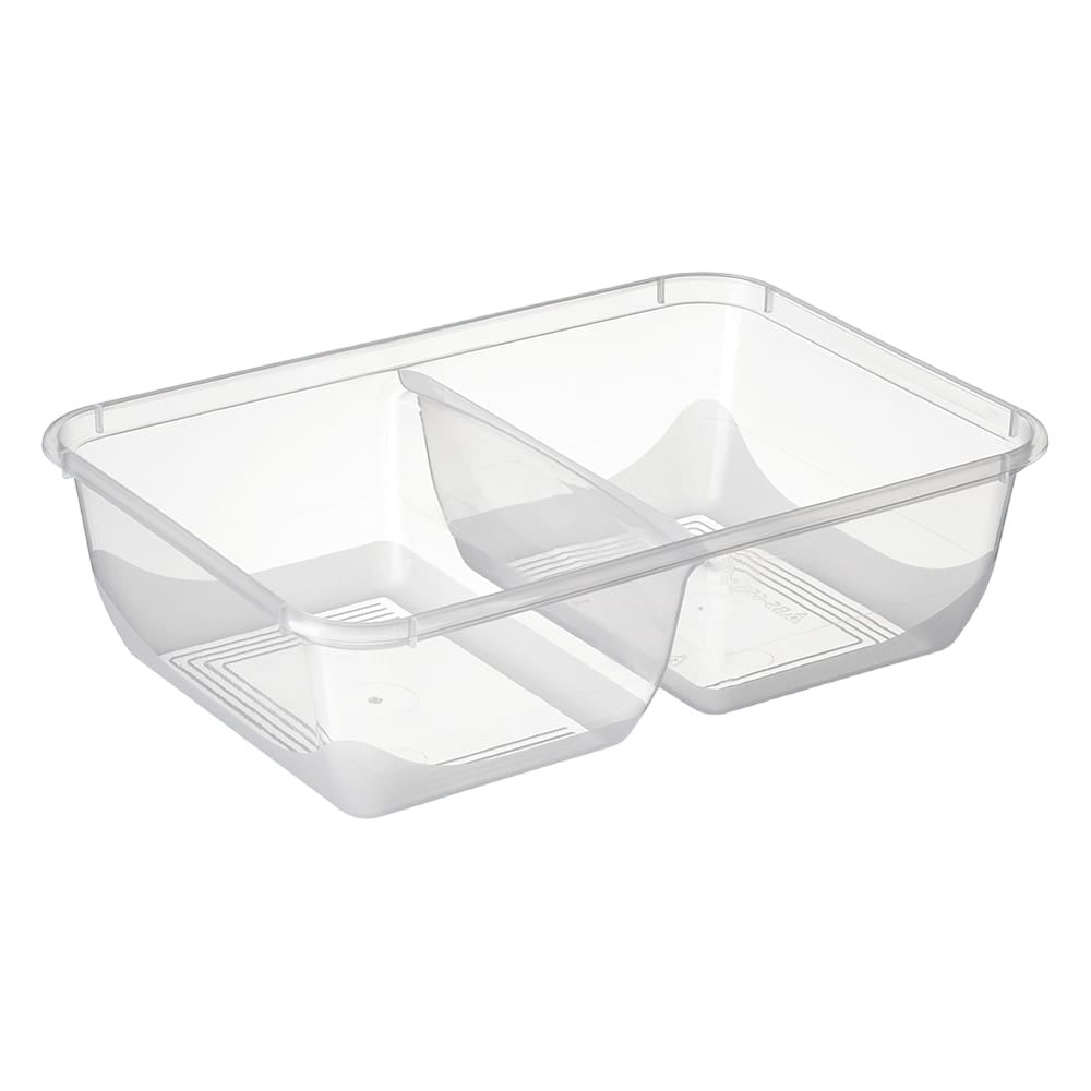 2 Compartment Rectangular PP Containers - Sailcity Packaging