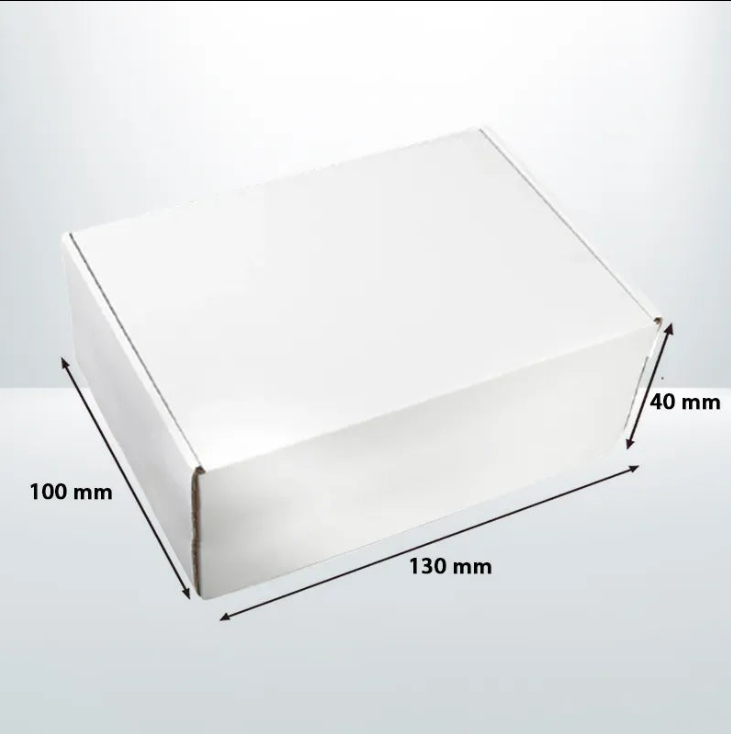 100Pcs Mailing Box 130x100x40mm Diecut Boxes Self Locking White Carton Mailer