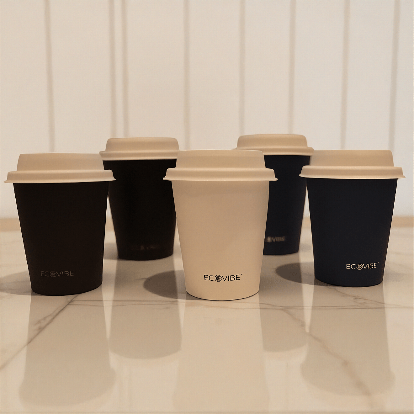 Black Aqueous Single Wall Bio Cups - Sailcity Packaging