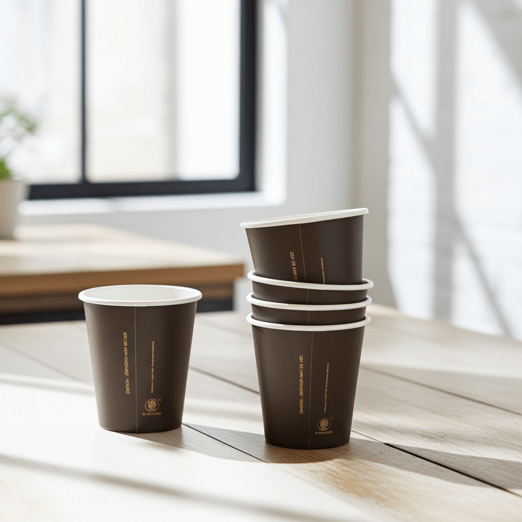 Black Aqueous Single Wall Bio Cups - Sailcity Packaging