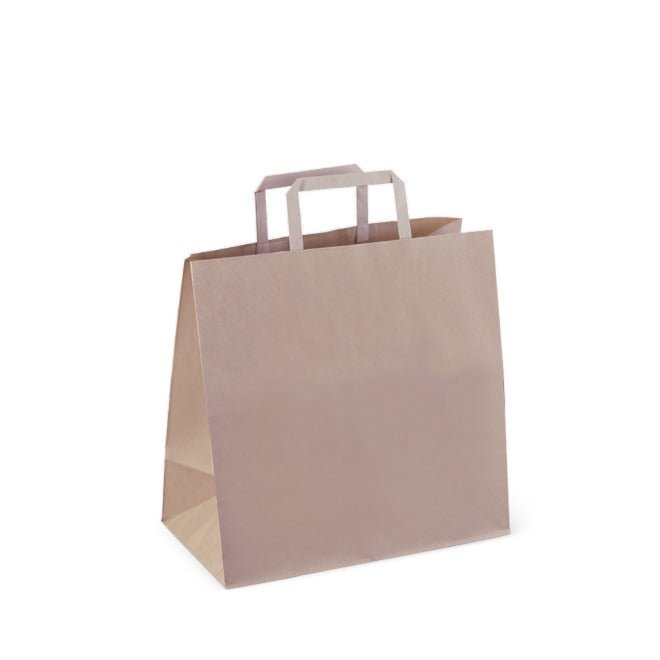 Flat Fold Handle Carry Bag - Brown - Sailcity Packaging
