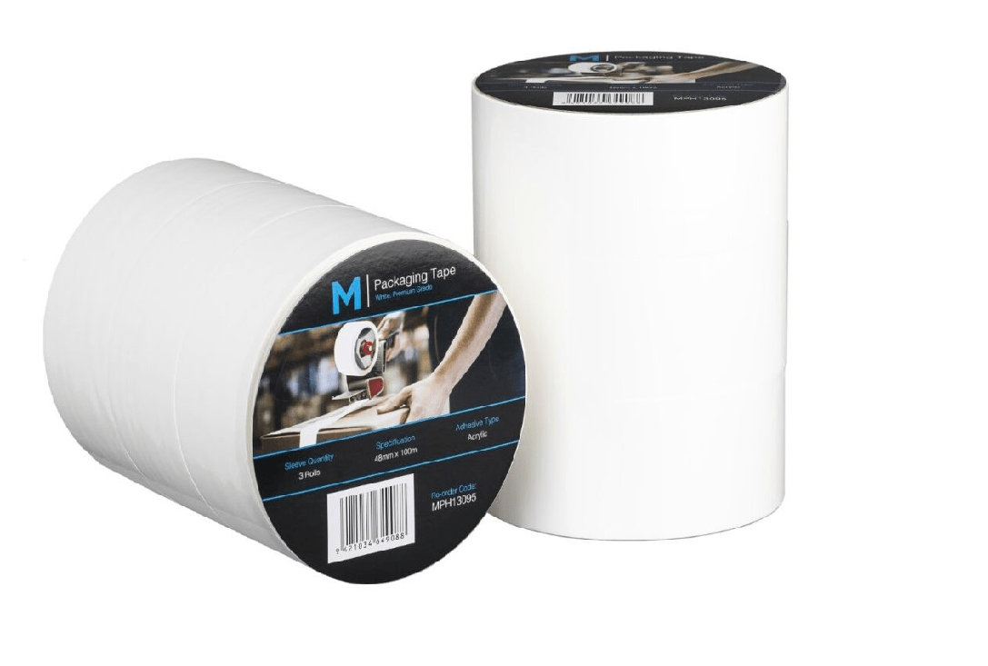 Premium Acrylic Packaging Tape - White, 48mm x 100m x 55mu (36) - Sailcity Packaging