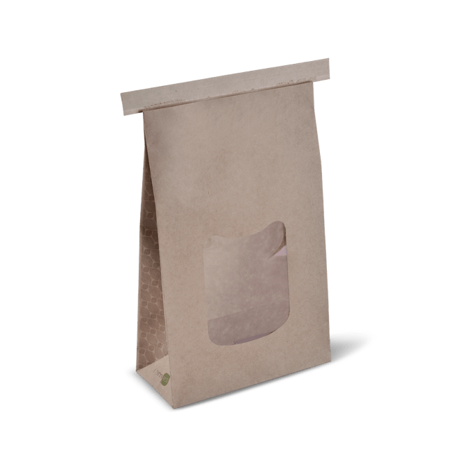Retail Tin Tie Bags - With Window Brown - Sailcity Packaging