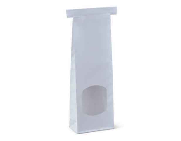 Retail Tin Tie Bags - With Window White - Sailcity Packaging