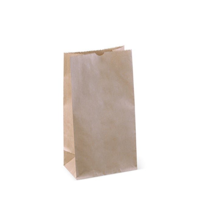 SOS Block Bottom Takeaway Bags Light Duty Brown - Sailcity Packaging