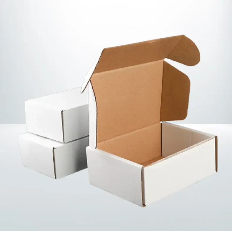 100Pcs Mailing Box 100 x 75 x 50mm Die cut Boxes Self Locking White Carton Mailer