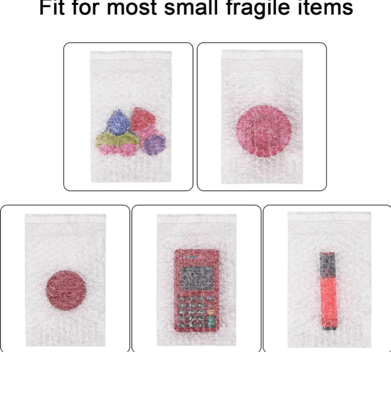 500x Bubble Pouch Bag 100 x 180mm Clear Bubble Wrap Self Seal Bags - Sailcity Packaging