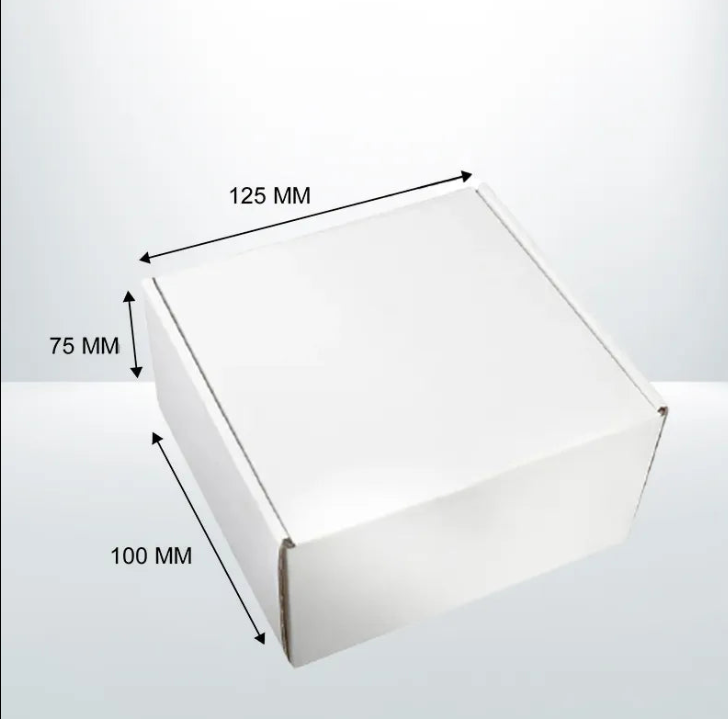 100Pcs Mailing Box 125x100x75mm Diecut Boxes Self Locking White Carton Mailer