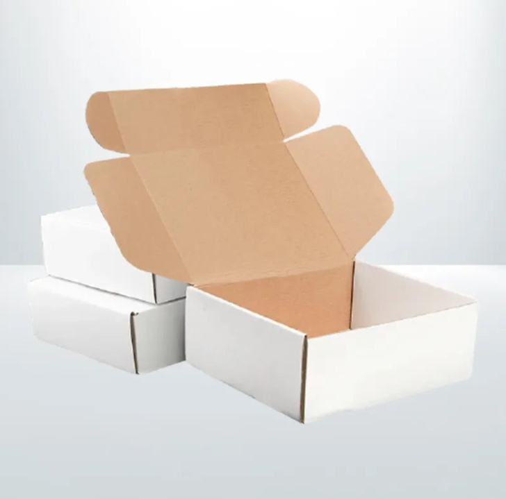 100Pcs Mailing Box 130x100x40mm Diecut Boxes Self Locking White Carton Mailer