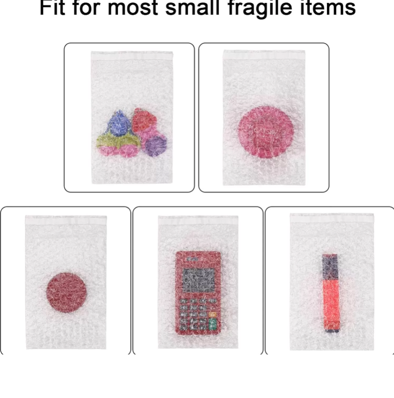 500x Bubble Pouch Bag 100 x 180mm Clear Bubble Wrap Self Seal Bags