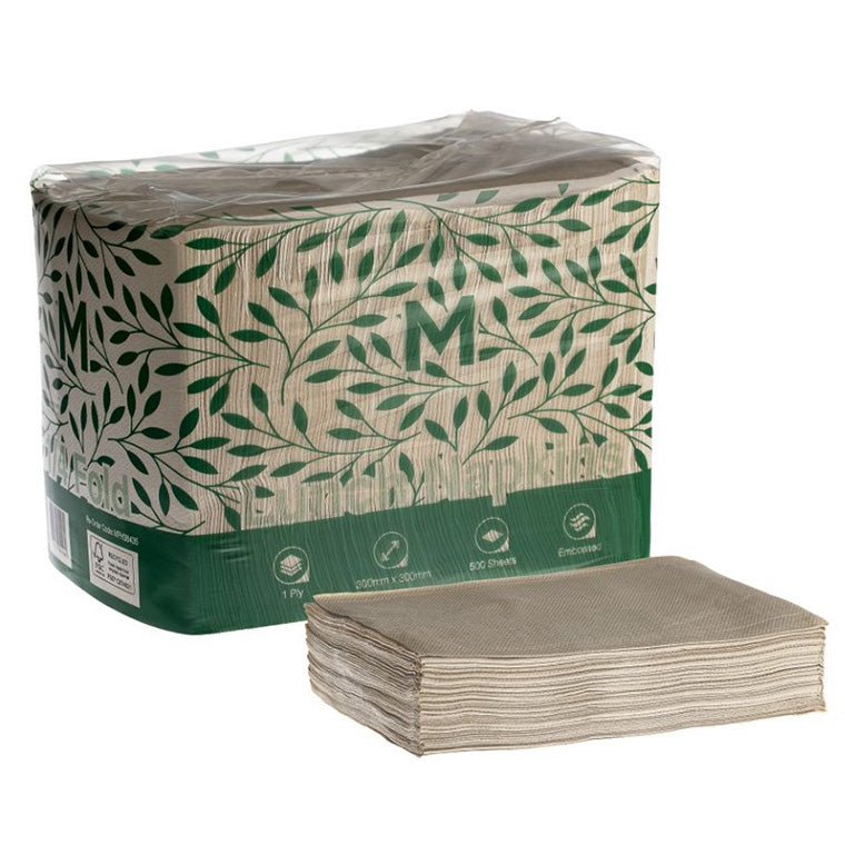 Embossed Lunch Napkins 1/4 Fold - Brown, 300x 300mm, 1 Ply - Sailcity Packaging