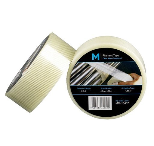 Mono Directional Filament Tape - Clear, 48mm x 50m x 140mu (18) - Sailcity Packaging