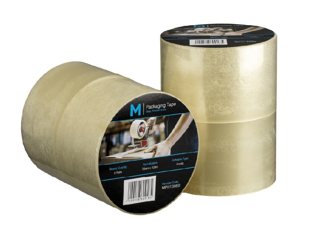 Premium Acrylic Packaging Tape - Clear, 72mm x 100m x 55mu (24) - Sailcity Packaging