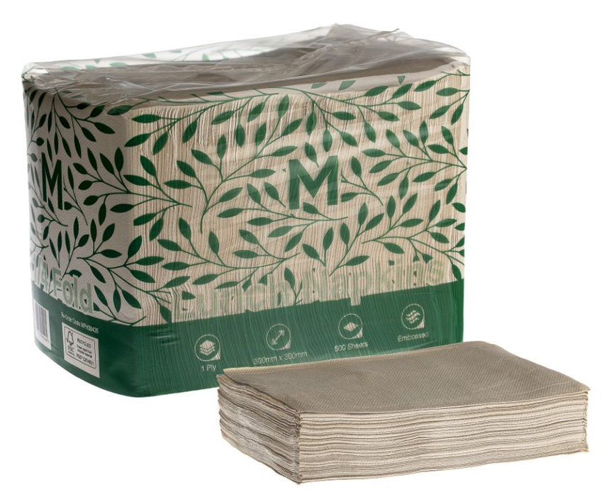 Quilted Lunch Napkins 1/4 Fold - Brown, 300x 300mm, 2 Ply - Sailcity Packaging