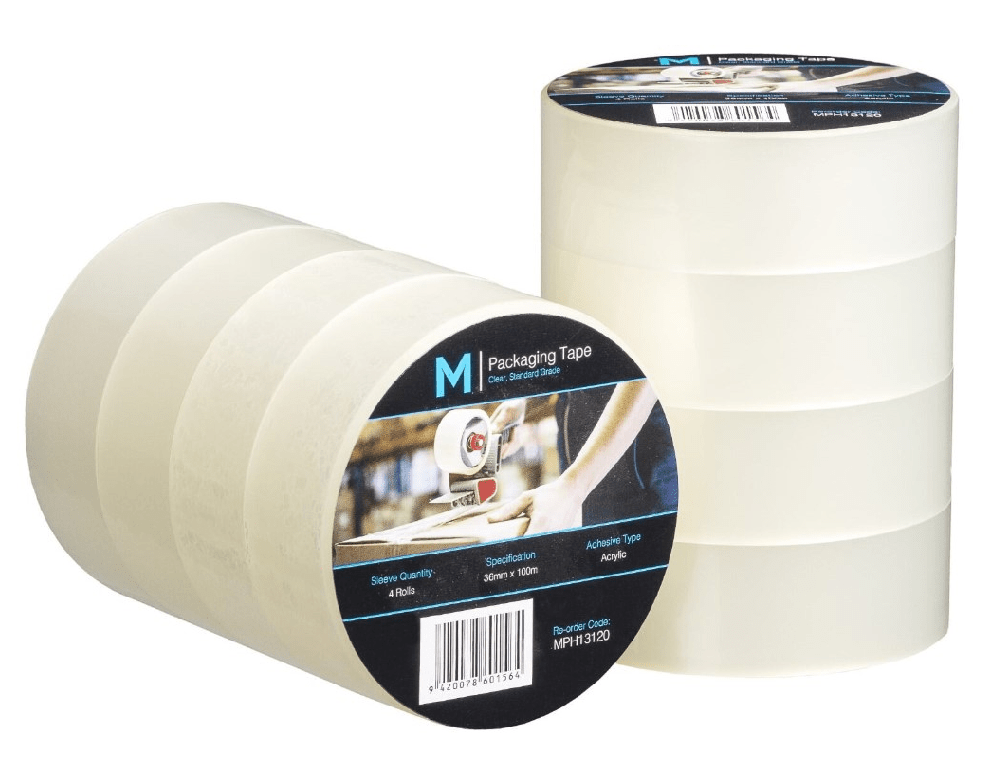 Regular Acrylic Packaging Tape - Clear, 36mm x 100m x 45mu (48) - Sailcity Packaging