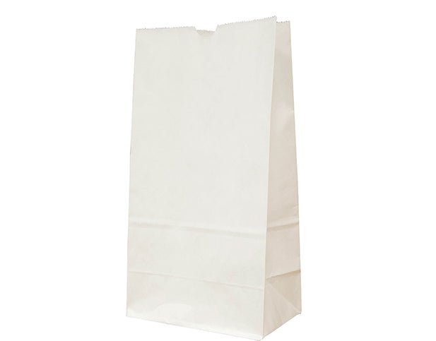 SOS Block Bottom Takeaway Bags Light Duty White