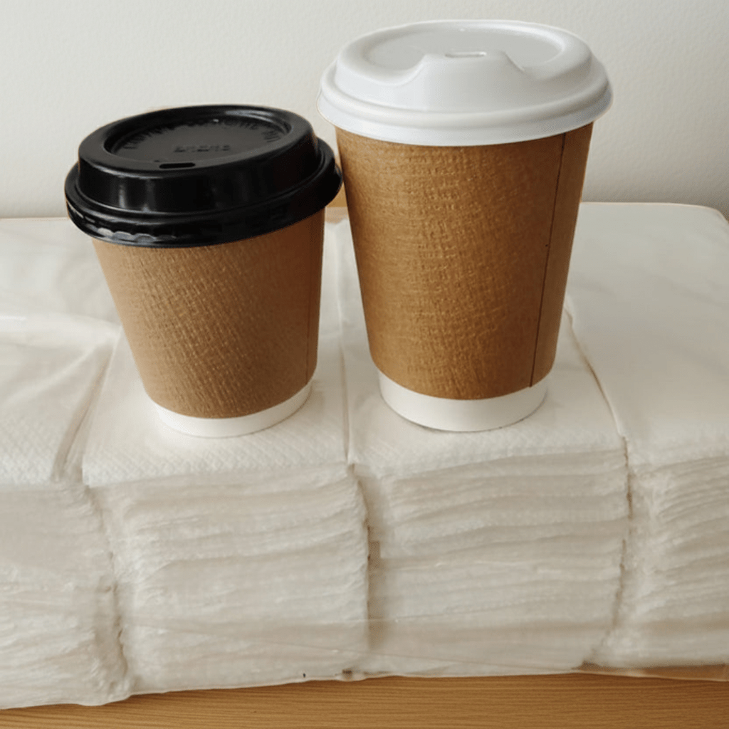 The Green Planet Bundle Cafe Pack - Double Wall Coffee Cups, Lids & Napkins - Sailcity Packaging